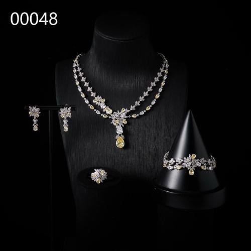 طقم مجوهرات زركون فخم عالي الجودة 4 قطع 0248