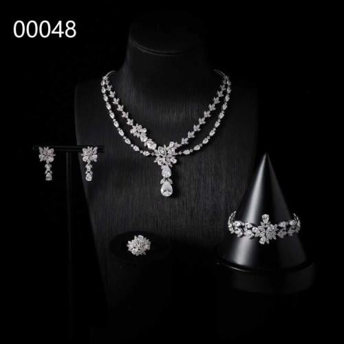 طقم مجوهرات زركون فخم عالي الجودة 4 قطع 0212