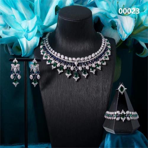 طقم مجوهرات زركون فخم عالي الجودة 4 قطع 0201