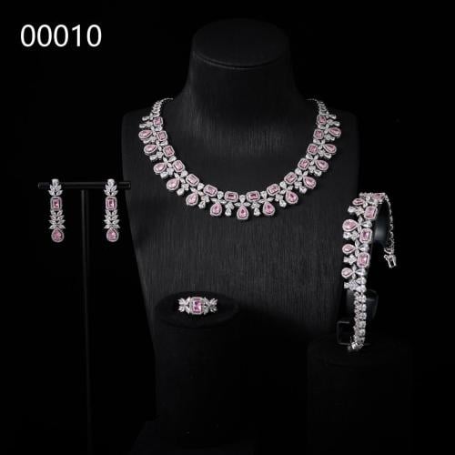 طقم مجوهرات زركون فخم عالي الجودة 4 قطع 0225