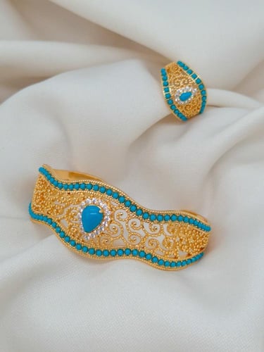 اساور مع خاتم زركونات موديل رقم 048