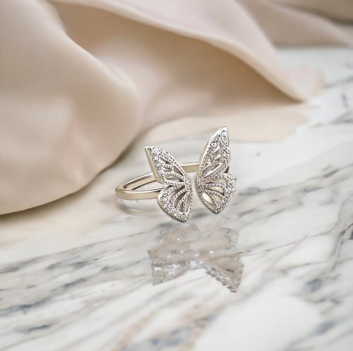 خاتم الفراشة فضة