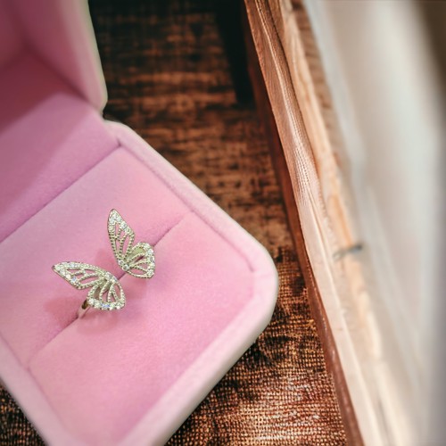 خاتم الفراشة فضة