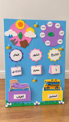 لوحة متكامله معها بطاقات( التاريخ- الشهر- العام) ب...