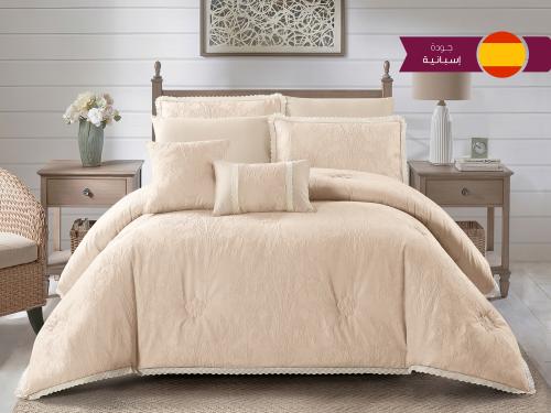 مفرش AMORA فاخر جاكار مزدوج - 200×200 سم - 10 قطع...