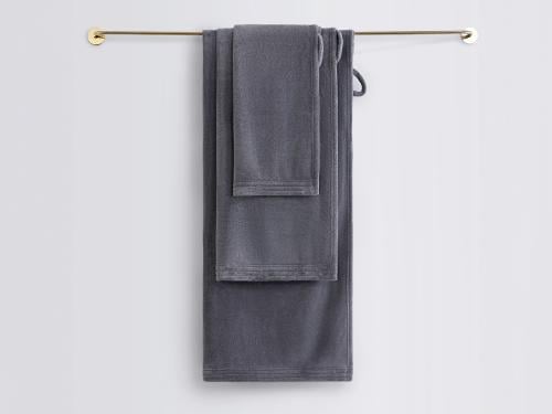 طقم مناشف كورال 3 قطع مايكروفايبر - رمادي غامق