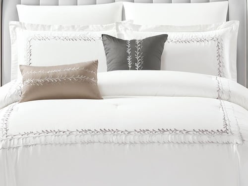 مفرش GISELLE قطن فاخر مطرز مزدوج - 200×200 سم - 10...