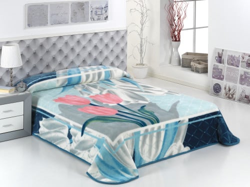 بطانية مورا جولد الإسبانية طابق واحد مزدوج - سماوي