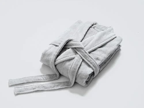روب استحمام VELOUR قطن قطيفة - رمادي فاتح