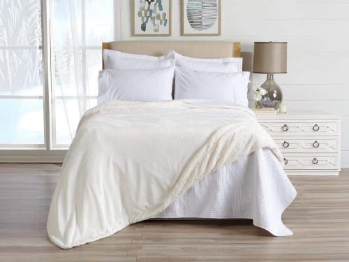 بطانية أدورا خفيفة مخمل فرو مزدوج - 200×240 سم - أ...