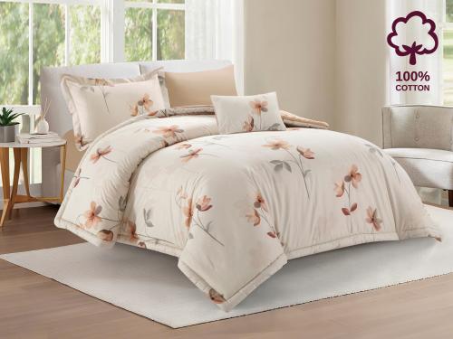 مفرش DONA مشجر مودرن قطن مفرد ونص - 140×200 سم - 6...