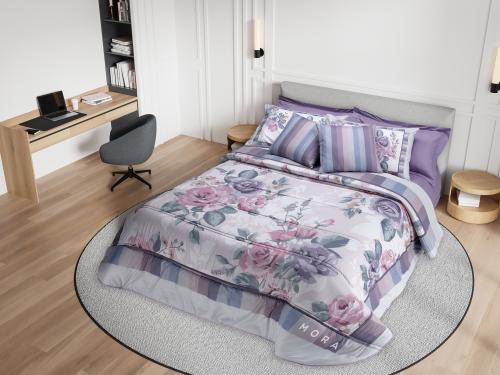 مفرش MORA صيفي مشجر مزدوج - 200×200 سم - 8 قطع - R...