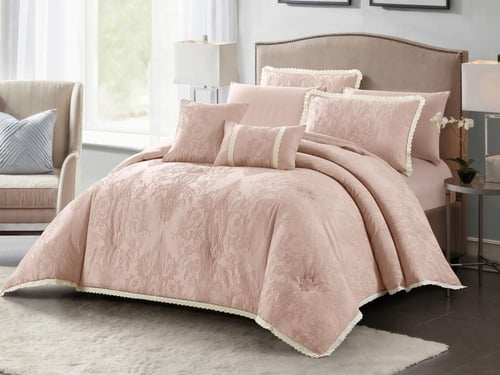 مفرش AMORA فاخر جاكار مزدوج - 200×200 سم - 10 قطع...