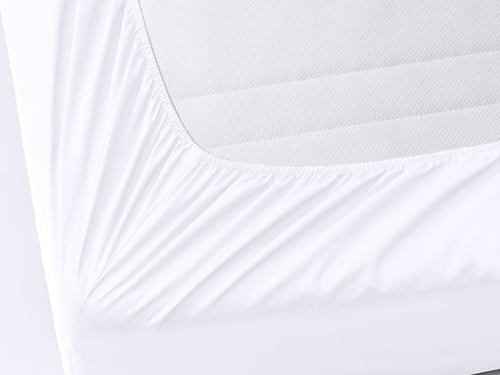 تلبيسة لحاف بدون حشوة مزدوج 4 قطع - أبيض