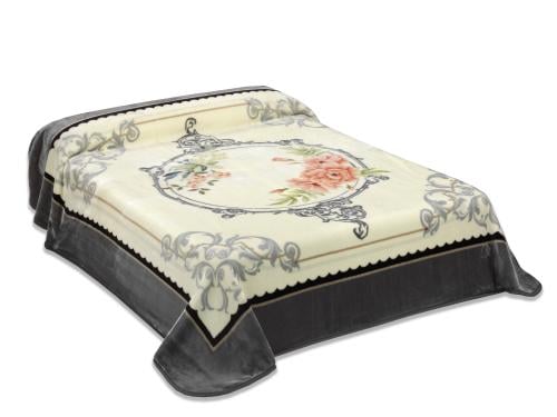 بطانية مورا جولد الإسبانية طابق واحد مزدوج - رمادي