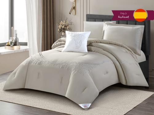 مفرش GISELLE قطن فاخر مطرز مفرد ونص - 140×200 سم -...