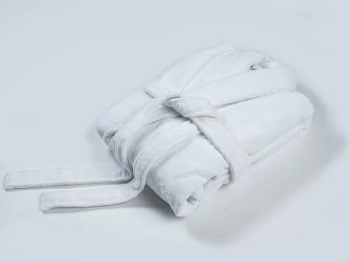 روب استحمام VELOUR قطن قطيفة - أبيض