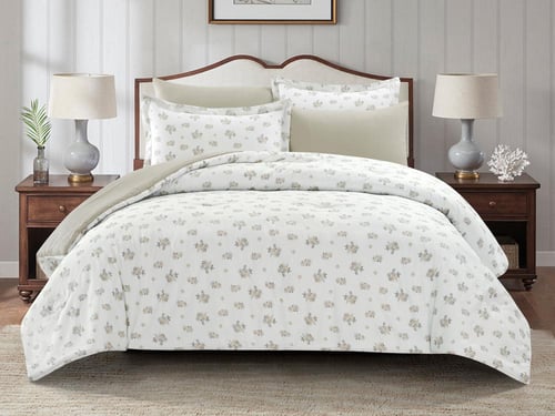 مفرش AMIRA قطن مشجر مودرن مزدوج - 200×200 سم - 6 ق...