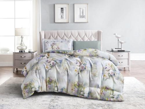 تلبيسة لحاف KIORA مشجر بدون حشوة مفرد ونص 4 قطع -...