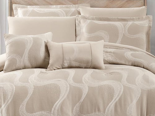 مفرش ANALIA فاخر جاكار مزدوج - 200×200 سم - 10 قطع...