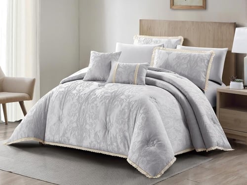 مفرش AMORA فاخر جاكار مزدوج - 200×200 سم - 10 قطع...