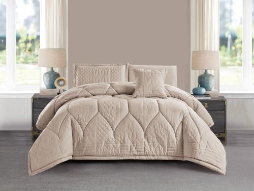 مفرش NORA صيفي مفرد ونص - 140×200 سم - 6 قطع - بيج...