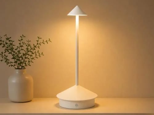 مصباح طاولة LED لاسلكي لمس قابل لإعادة الشحن - أبي...