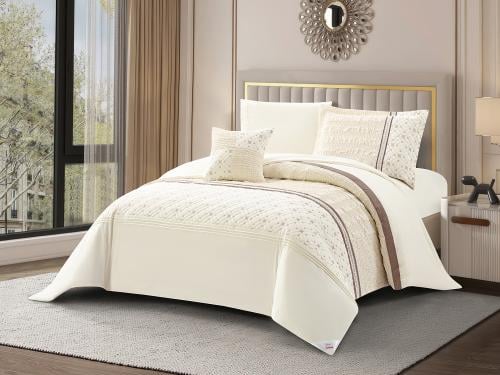 مفرش TALULA فاخر جاكار مفرد ونص - 140×200 سم - 6 ق...