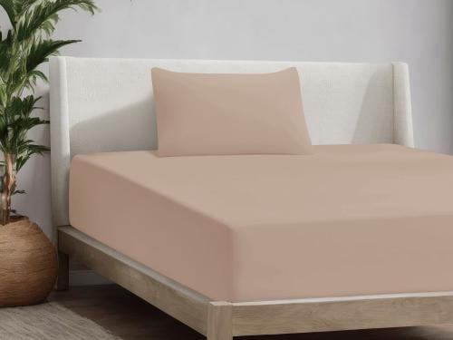 شرشف فيتد مطاط مفرد ونص - 140×200 سم - 2 قطع - جمل...