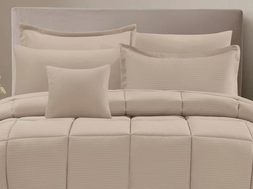 مفرش HILTON فندقي مزدوج - 200×200 سم - 8 قطع - بيج...