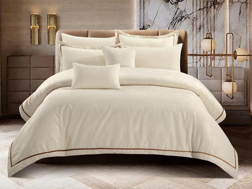 مفرش CARLA فاخر جاكار مزدوج - 200×200 سم - 10 قطع...