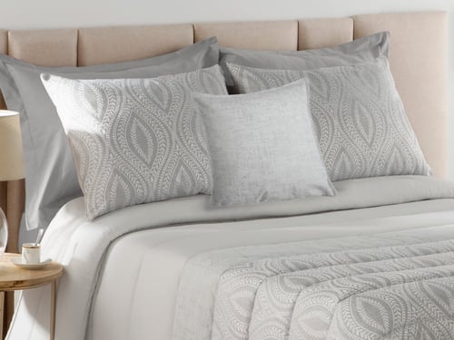 مفرش DIMAS فاخر مزدوج - 200×200 سم - 7 قطع - رمادي