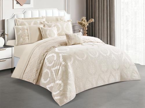 مفرش REMO عرائس مزدوج - 200×200 سم - 8 قطع - بيج ف...