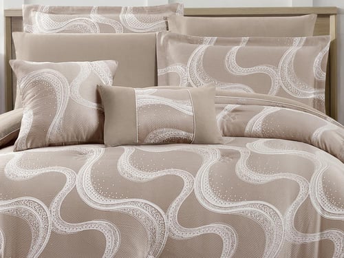 مفرش ANALIA فاخر جاكار مزدوج - 200×200 سم - 10 قطع...