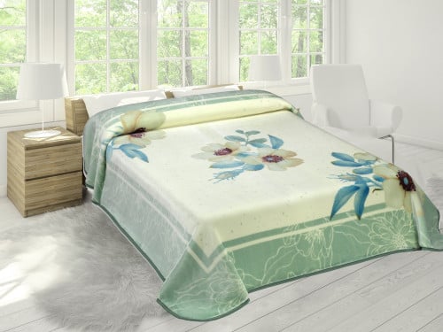 بطانية مورا جولد الإسبانية طابقين مزدوج - فيروزي