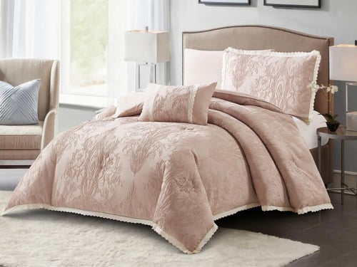 مفرش AMORA فاخر جاكار مفرد ونص - 140×200 سم - 6 قط...