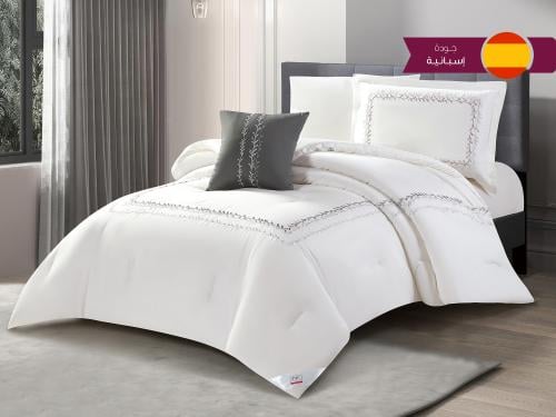 مفرش GISELLE قطن فاخر مطرز مفرد ونص - 140×200 سم -...