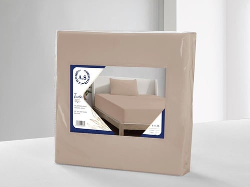 شرشف فيتد مطاط مفرد ونص - 140×200 سم - 2 قطع - جمل...