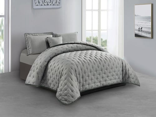 بكج EMILY الصيفي مفرد ونص - 140×200 سم - رمادي غام...