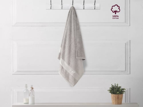 منشفة حمام وسط قطن بامبو - 70×140 سم