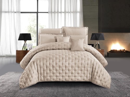 مفرش EMILY صيفي مطرز كابتونيه مزدوج - 200×200 سم -...