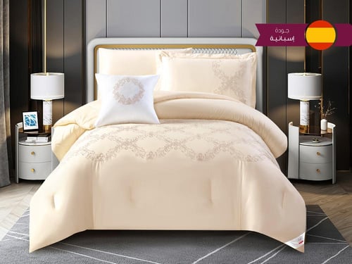 مفرش GISELLE قطن فاخر مطرز مفرد ونص - 140×200 سم -...