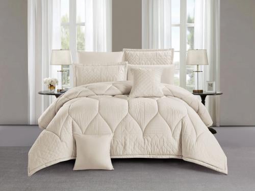 مفرش NORA صيفي مزدوج - 200×200 سم - 10 قطع - بيج ف...