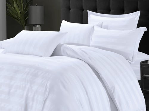 مفرش CROWN فندقي مزدوج - 200×200 سم - 7 قطع - أبيض
