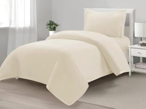 تلبيسة لحاف بدون حشوة مفرد ونص 3 قطع - بيج