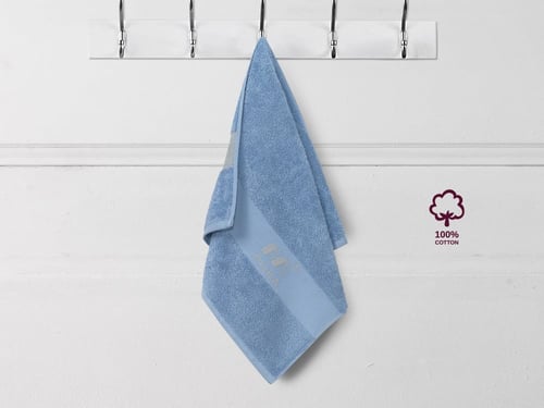 طقم مناشف قطن بامبو 4 قطع - سماوي