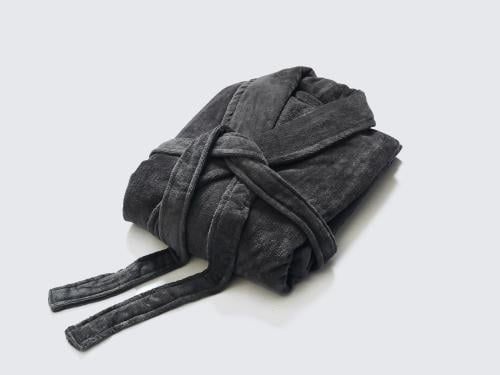 روب استحمام VELOUR قطن قطيفة - رمادي غامق
