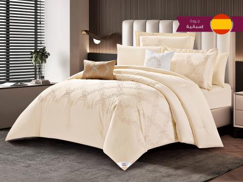 مفرش GISELLE قطن فاخر مطرز مزدوج - 200×200 سم - 10...