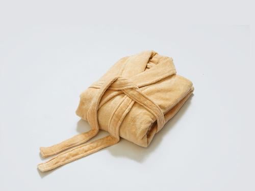 روب استحمام VELOUR قطن قطيفة - بيج روز