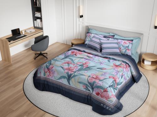 مفرش MORA صيفي مشجر مزدوج - 200×200 سم - 8 قطع - R...